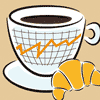 Tasse und Croissant