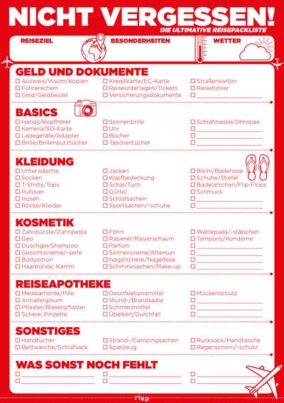 Nicht vergessen! - Die ultimative Reisepackliste