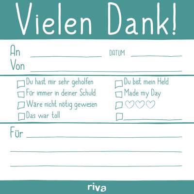 Vielen Dank – Klebezettel