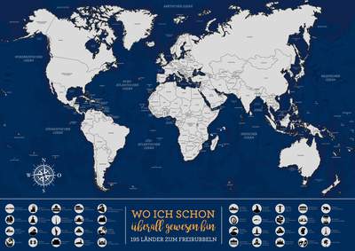 Wo ich schon überall gewesen bin - 195 Länder zum Freirubbeln