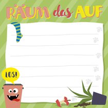 Räum das auf – Klebezettel