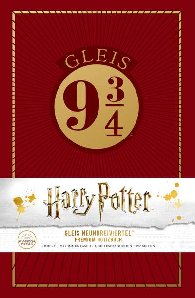 Harry Potter: Gleis 9 ¾ Premium-Notizbuch - Liniertes Notizbuch mit Innentasche und Lesebändchen, 192 Seiten