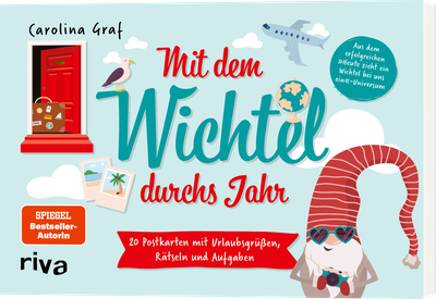 Mit dem Wichtel durchs Jahr - 20 Postkarten mit Urlaubsgrüßen, Rätseln und Aufgaben