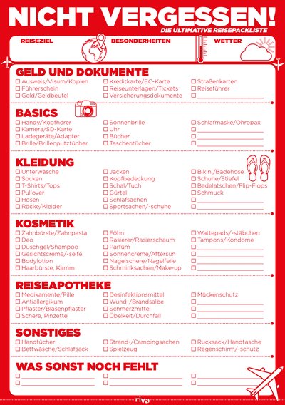 Nicht vergessen! - Die ultimative Reisepackliste