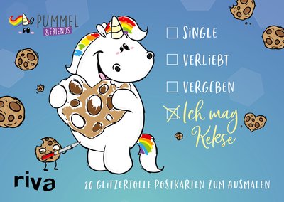 Single – Verliebt – Vergeben – Ich mag Kekse - 20 glitzertolle Postkarten zum Ausmalen