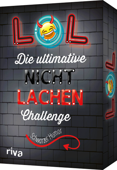 LOL – Die ultimative Nicht-lachen-Challenge – Schwarzer Humor - Mit den besten Witzen, Flachwitzen, Scherzfragen. Partyspiel mit Trinkspielvariante. Ab 18 Jahren