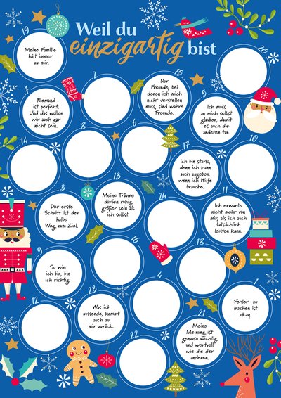 Weil du einzigartig bist – Der Rubbel-Adventskalender für Jungs - 24 Mutmachsprüche zum Freirubbeln