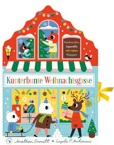 Kunterbunte Weihnachtsgasse - Weihnachtsleporello mit vielen Klappen