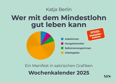 Wer mit dem Mindestlohn gut leben kann - Ein Manifest in satirischen Grafiken. Wochenkalender 2025
